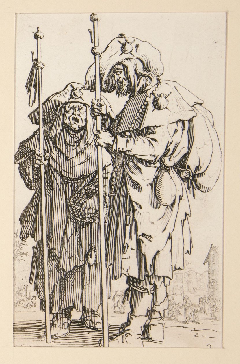 Two Pilgrims, from The Beggars by Jacques Callot