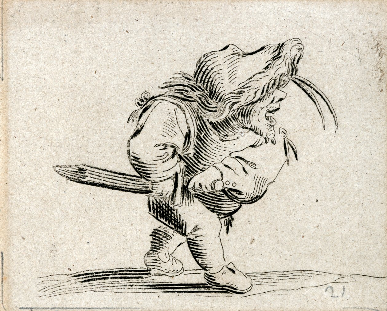 Various Hunchback Figures (engraving) by Jacques Callot