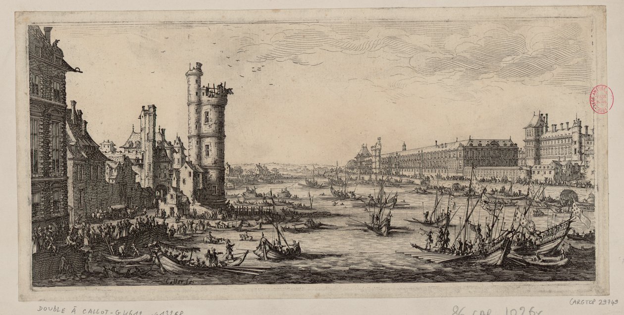 View of the Louvre and the Old Porte de Nesle by Jacques Callot