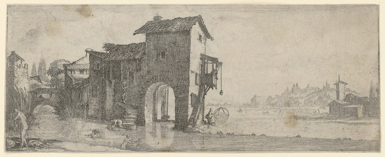 Watermill by Jacques Callot