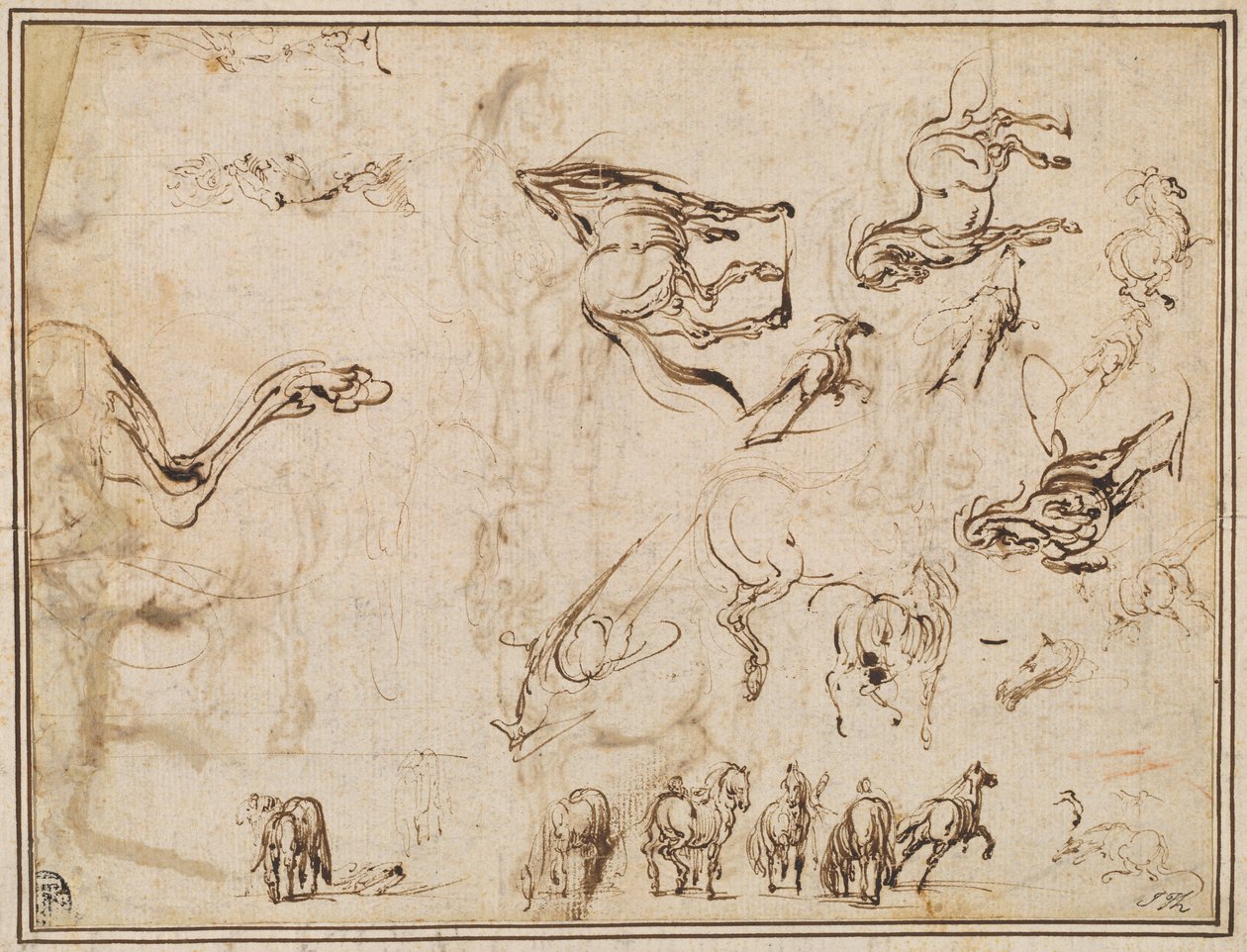 Studies of Horses by Jacques Callot after Antonio Tempesta