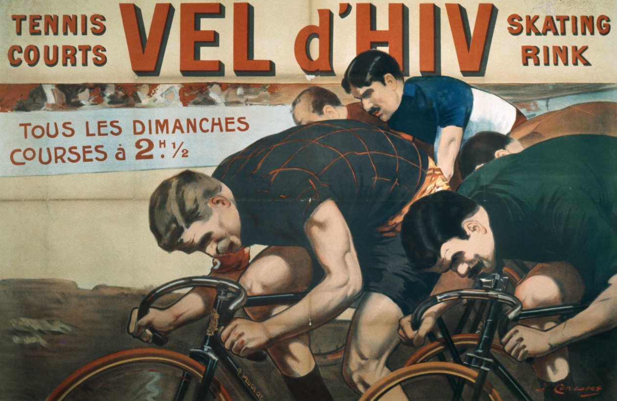 Races every Sunday, poster advertising the Vel d