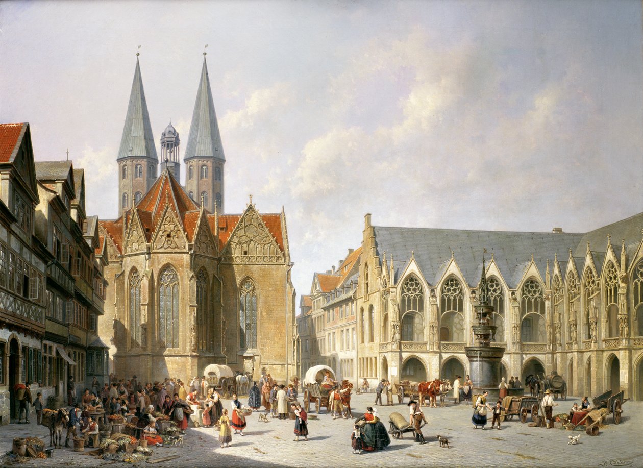 The Old Town Market Square, Brunswick, 1890 by Jacques Carabain