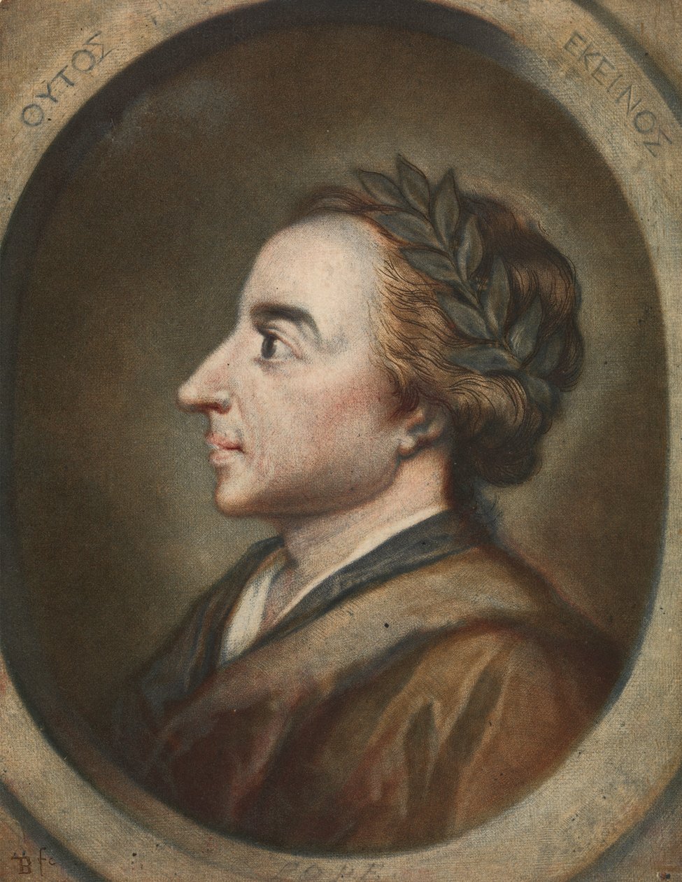 Alexander Pope, Poet 1744 by Jacques Christophe Le Blon