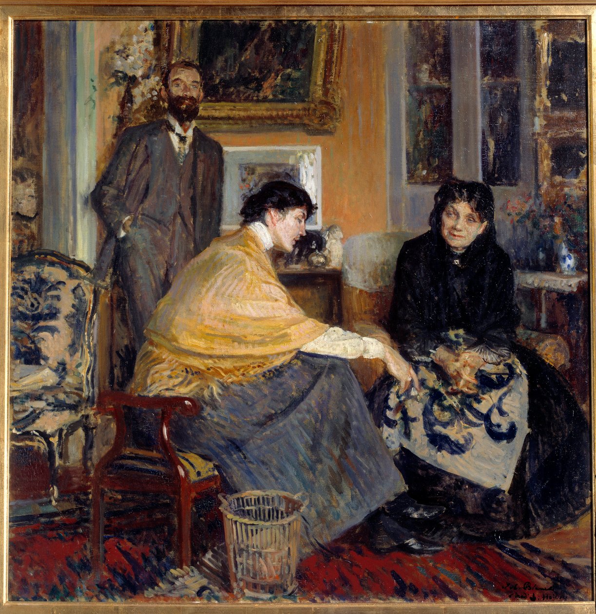 Mrs. Ludovic Halevy, her son Elie Halevy and Florence Halevy by Jacques Emile Blanche