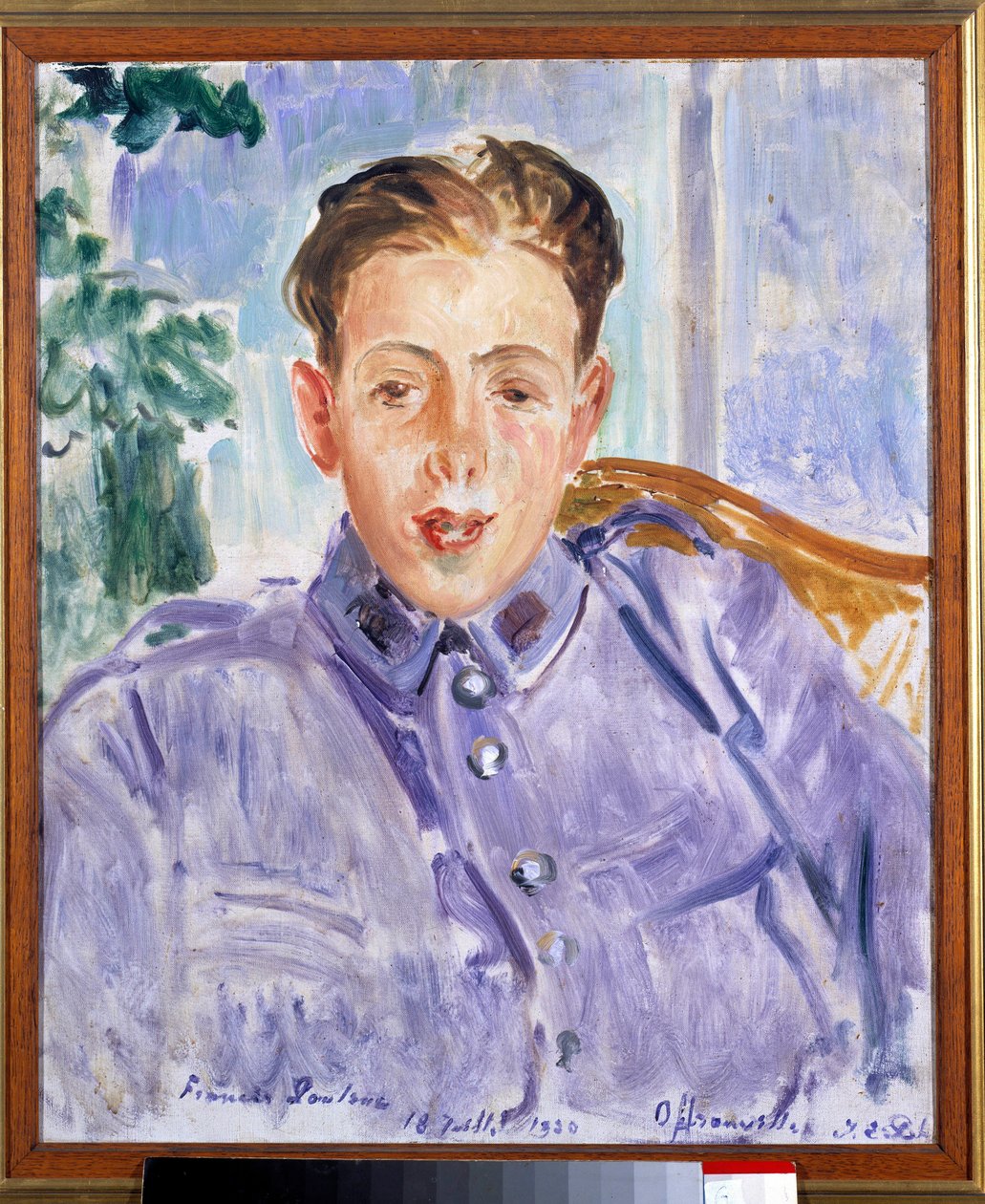 Portrait of Francis Poulenc (1899-1963), French composer by Jacques Emile Blanche