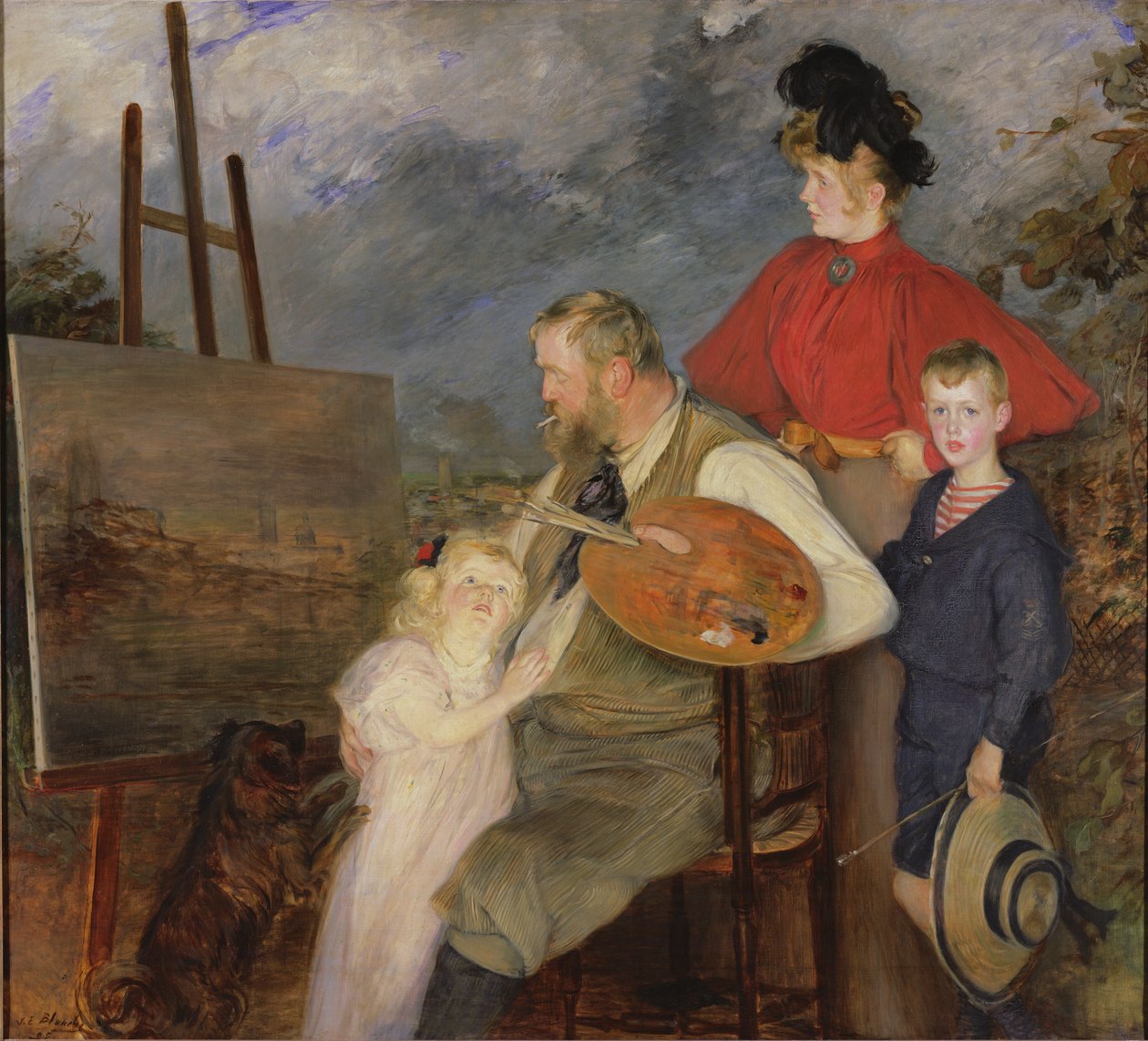 The Painter Thaulow and his Children, or The Thaulow Family, 1895 by Jacques Emile Blanche