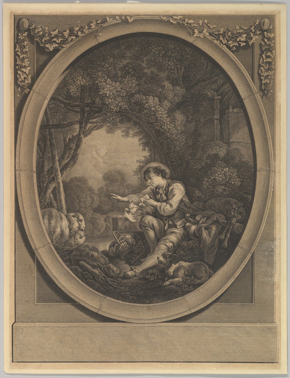 The Departure of the Messenger, 18th century by Jacques Firmin Beauvarlet