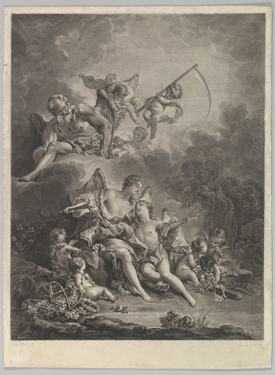 Hymen and Cupid, 18th century by Jacques Firmin Beauvarlet