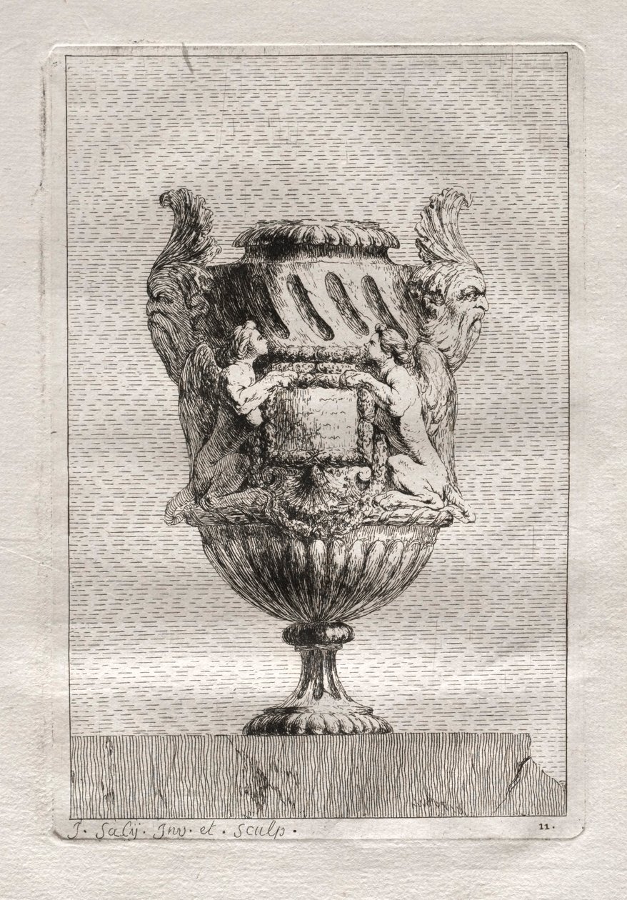 Suite of Vases: Plate 11, 1746 by Jacques Francois Joseph Saly