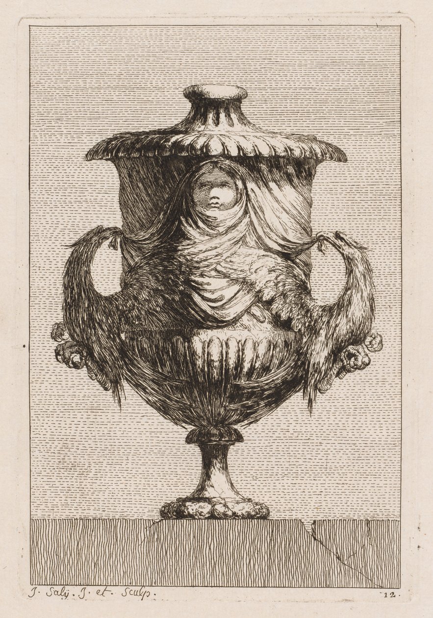 Suite of Vases: Plate 12, 1746 by Jacques Francois Joseph Saly