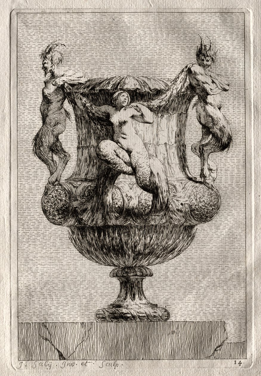 Suite of Vases: Plate 14, 1746 by Jacques Francois Joseph Saly