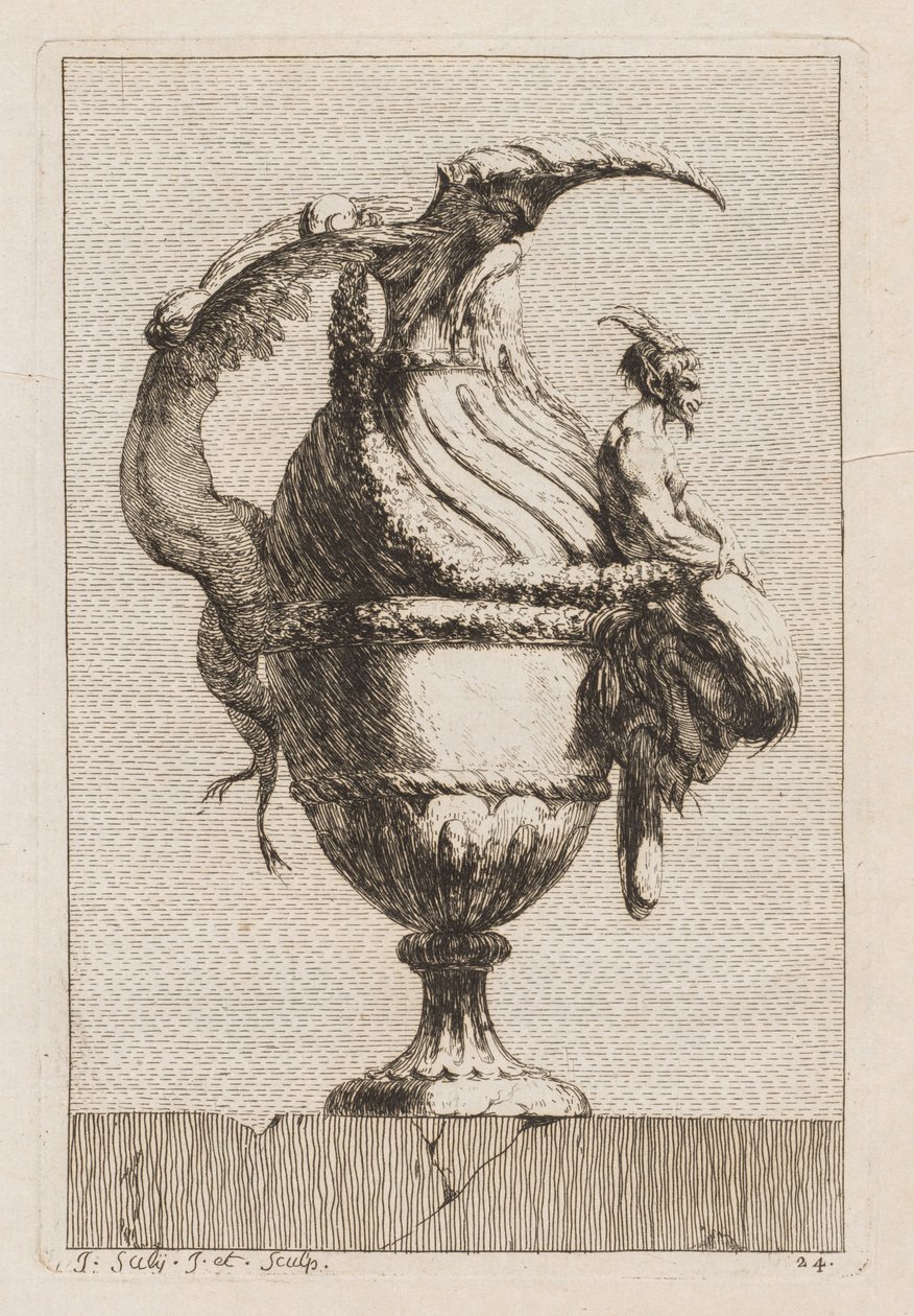 Suite of Vases: Plate 24, 1746 by Jacques Francois Joseph Saly