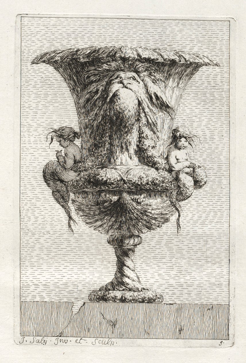 Suite of Vases: Plate 9, 1746 by Jacques Francois Joseph Saly