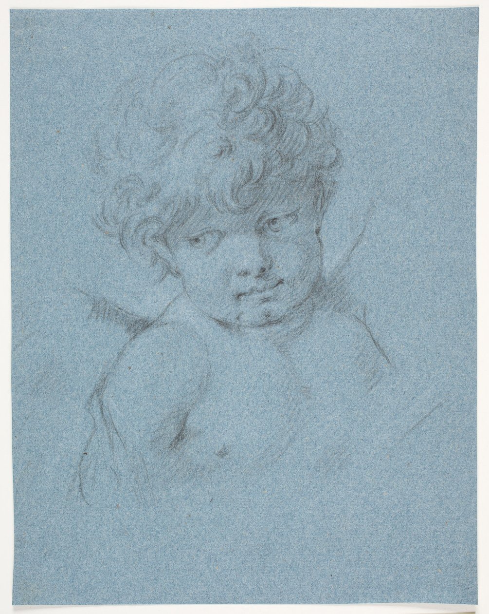 Winged Angel? Cupid? Bust by Jacques Francois Joseph Saly