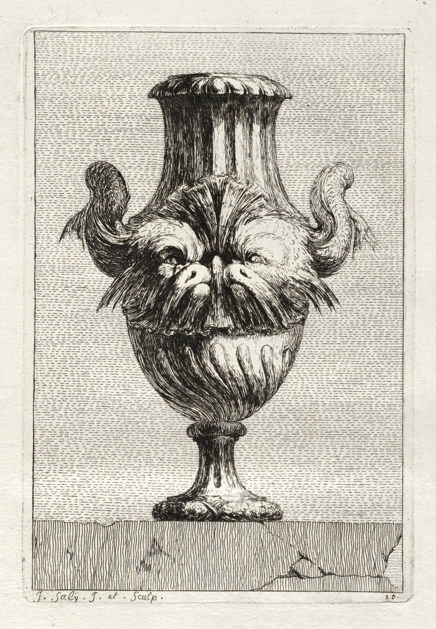 Suite of Vases: Plate 10 by Jacques François Saly