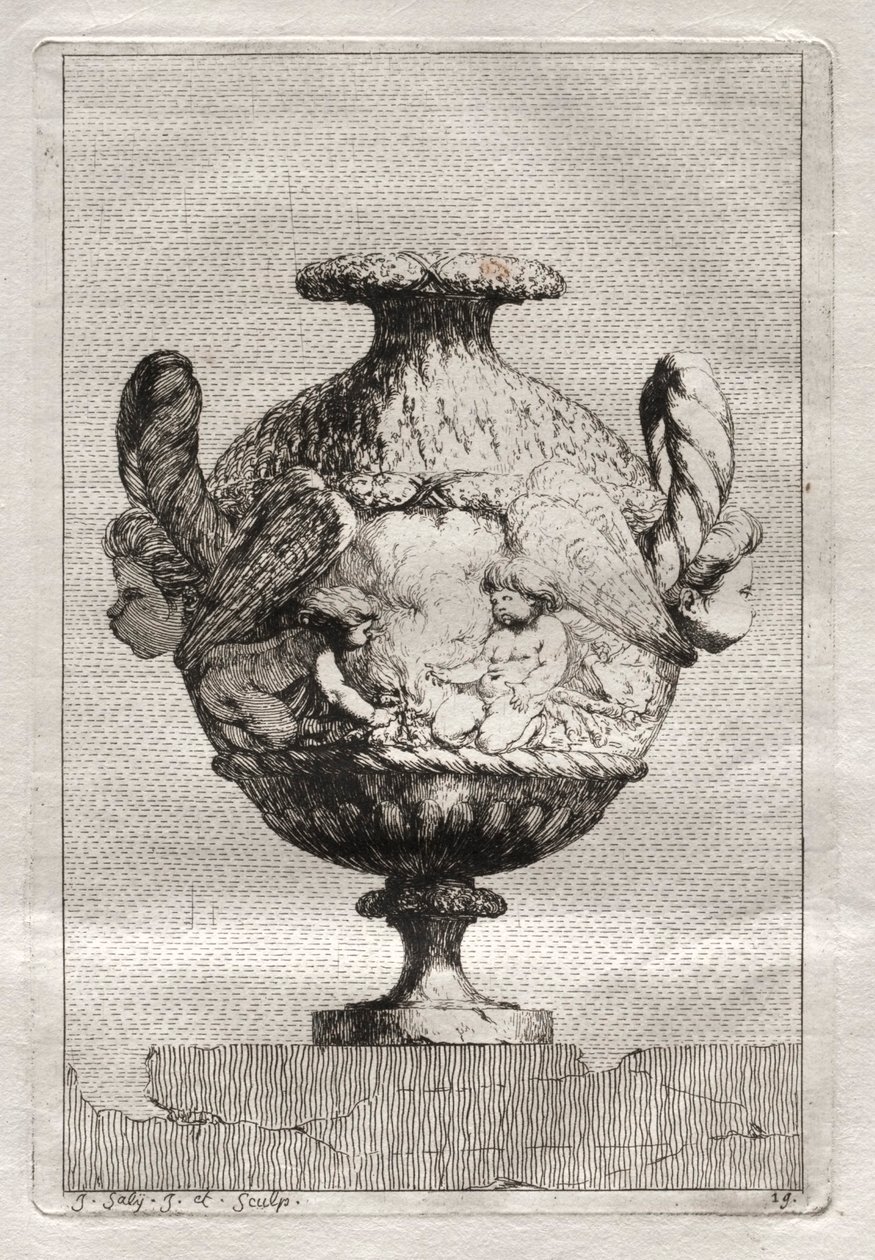 Suite of Vases: Plate 19 by Jacques François Saly