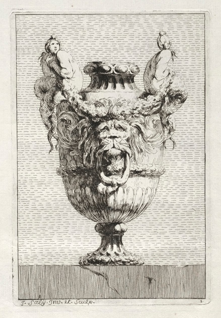 Suite of Vases: Plate 1 by Jacques François Saly