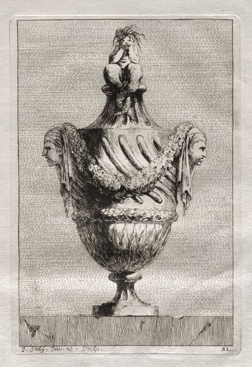 Suite of Vases: Plate 21 by Jacques François Saly