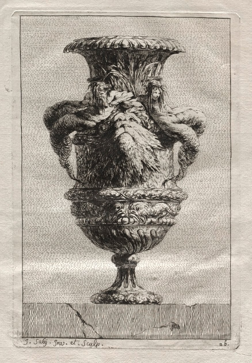 Suite of Vases: Plate 26 by Jacques François Saly