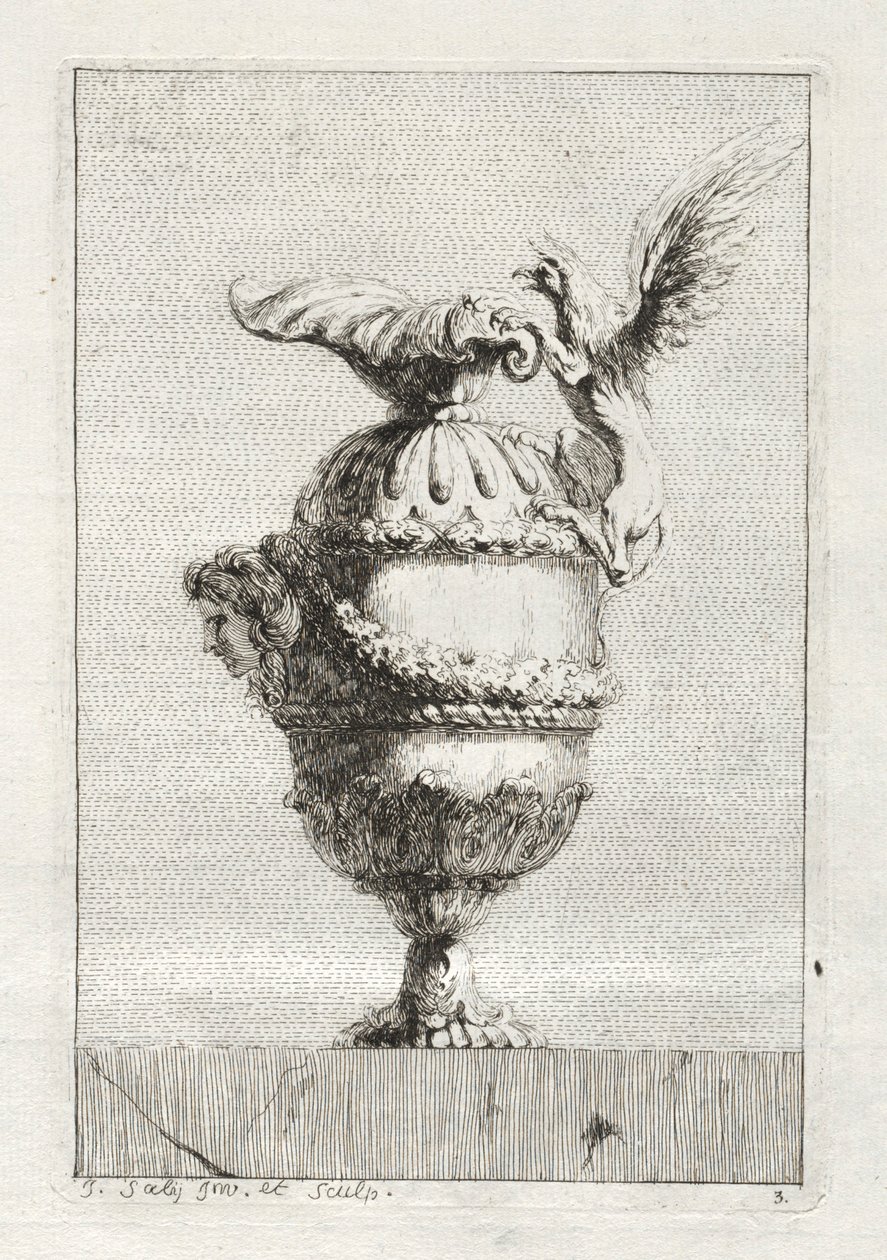Suite of Vases: Plate 3 by Jacques François Saly