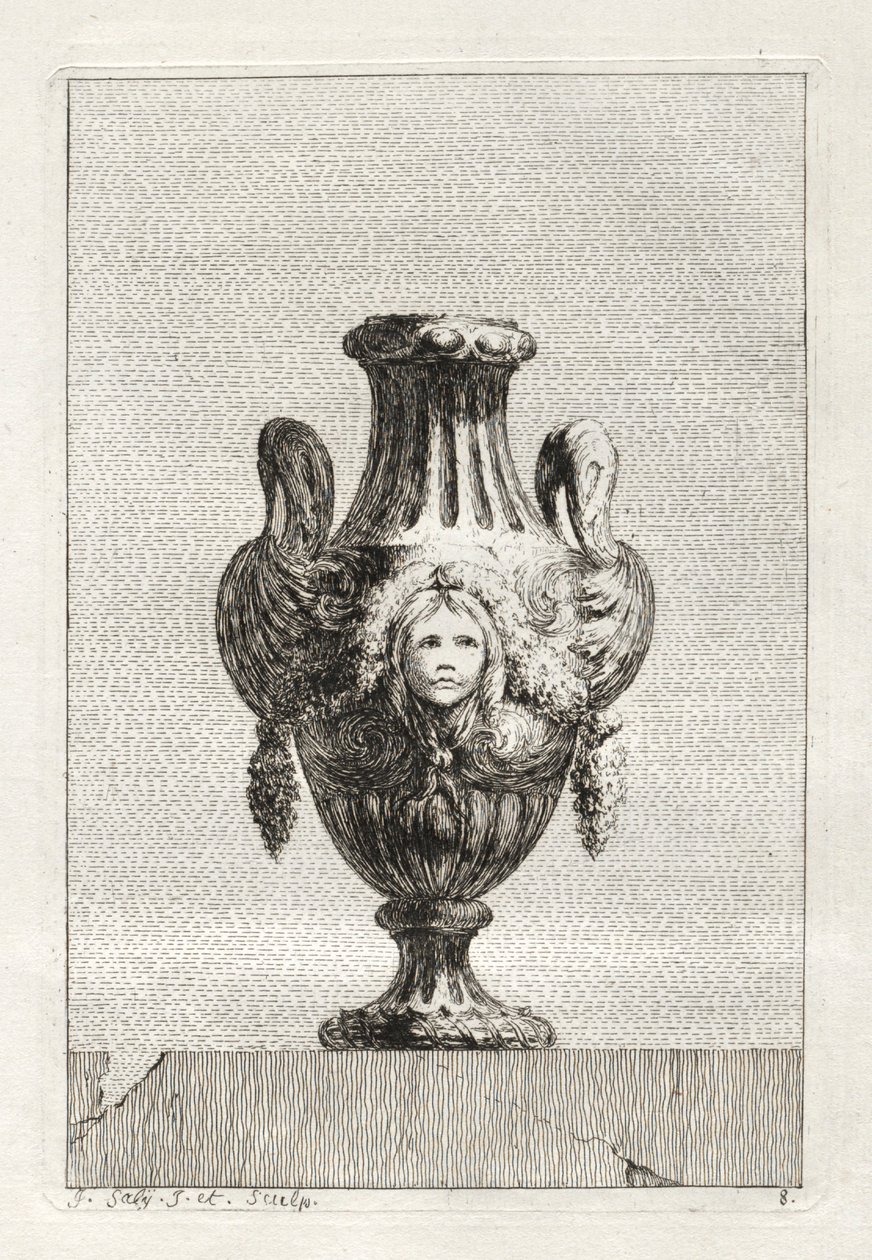 Suite of Vases: Plate 8 by Jacques François Saly