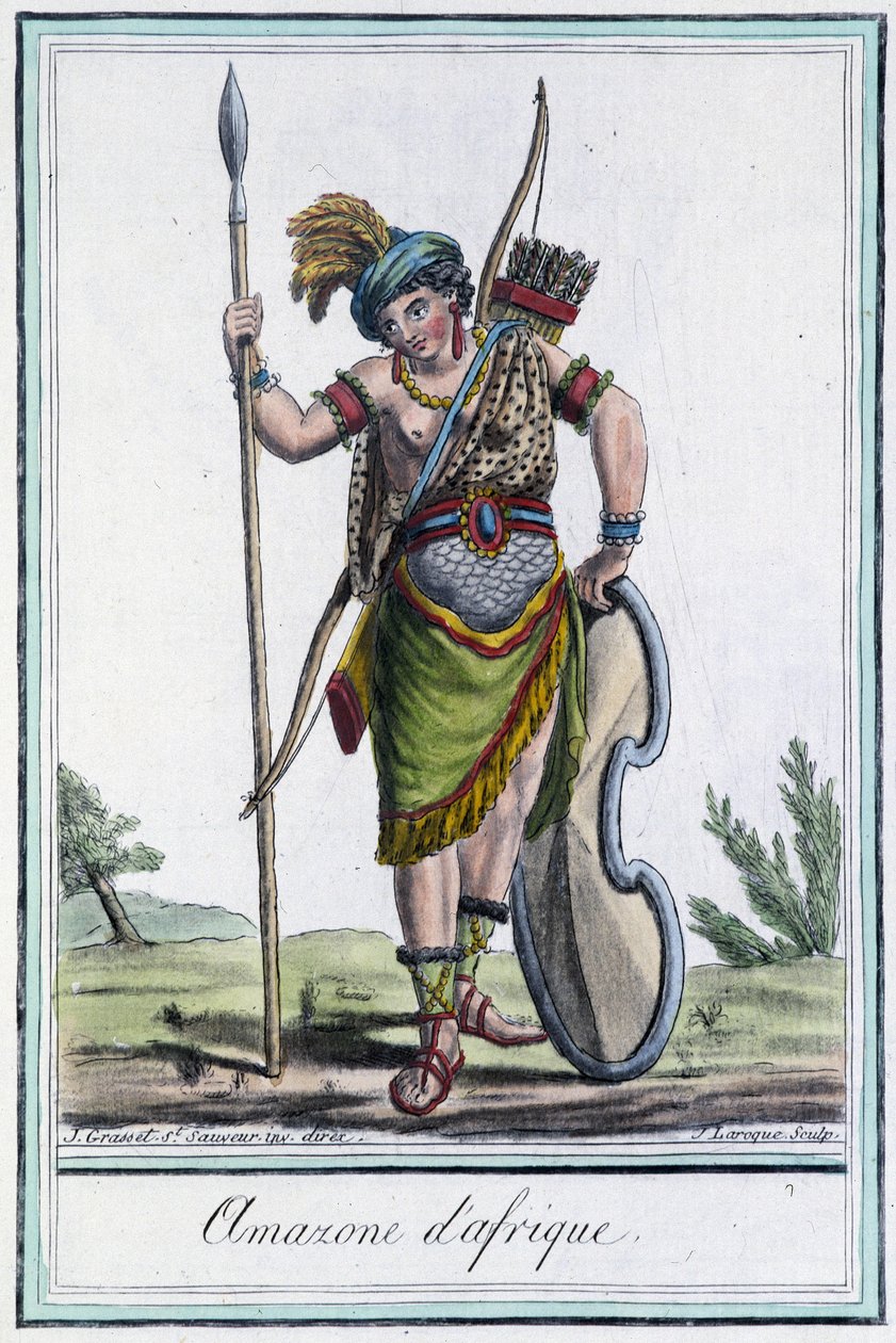 African Amazon - in Encyclopedia of Travels by Grasset St Sauveur, ed. 1796