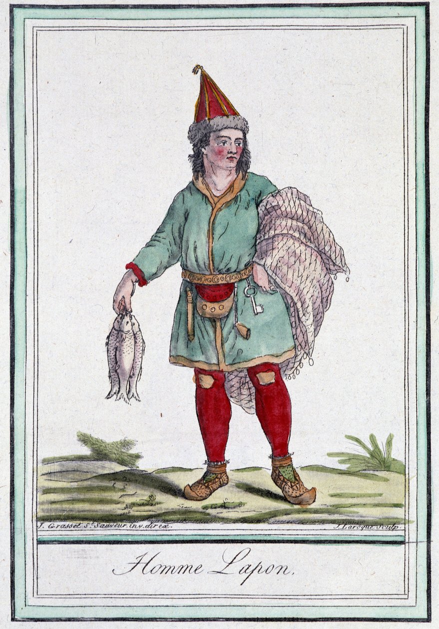 Lapp Man - in “Encyclopédie des voyages” by Grasset Saint Sauveur, ed. Paris 1796 by Jacques Grasset de Saint Sauveur