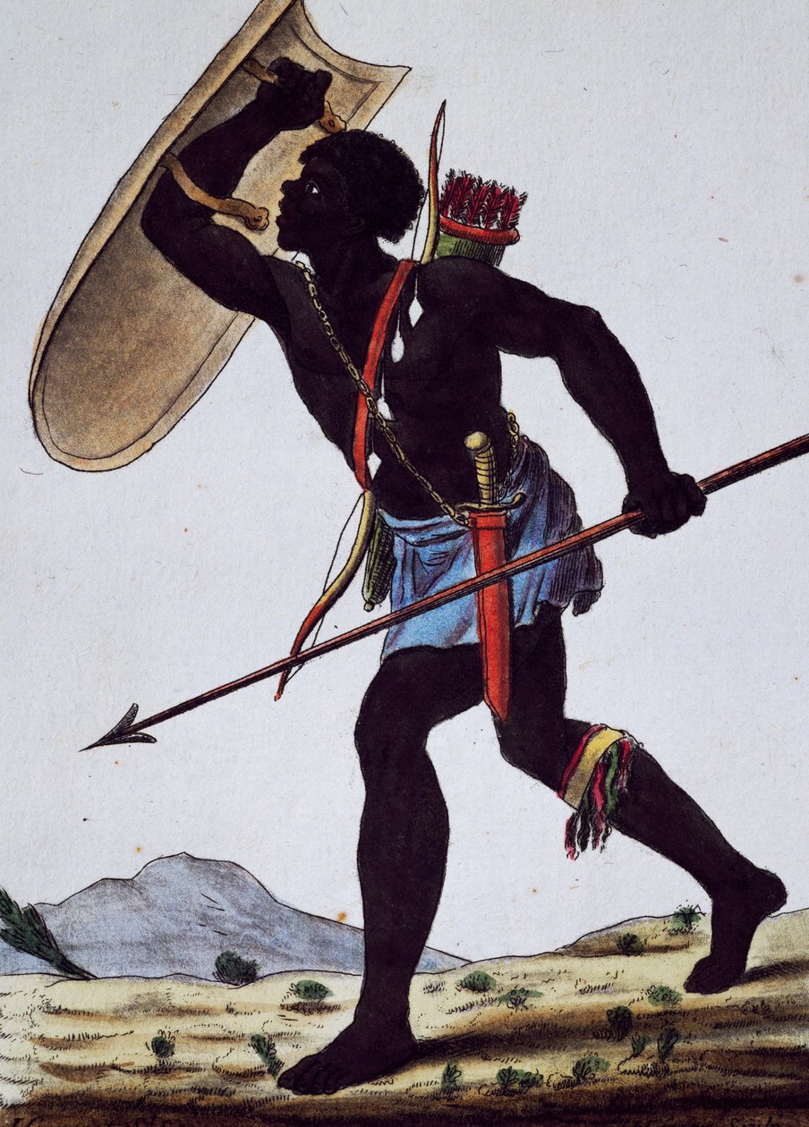 Juida Warrior, Africa, from Encyclopedia of Voyages by Jacques Grasset de Saint Sauveur