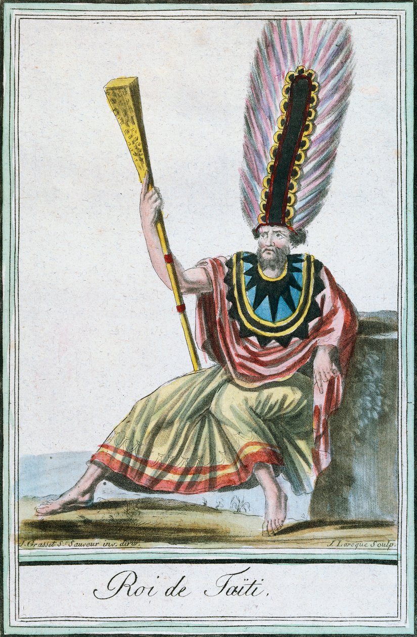 King of Tahiti, Society Islands, from Encyclopedie des Voyages by Jacques Grasset de Saint Sauveur