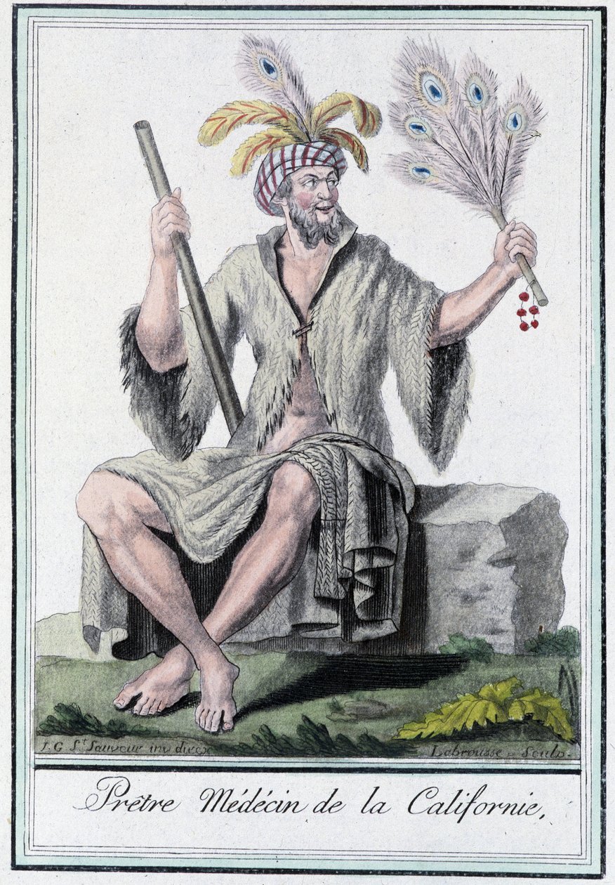 Priest physician of California - in Encyclopedia of Travels by Grasset Saint Sauveur, ed. Paris 1796 by Jacques Grasset de Saint Sauveur
