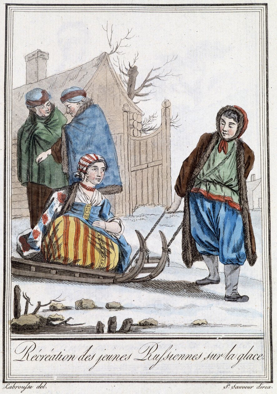 Recreation of Young Russians on a Sledge (Russians) - in 