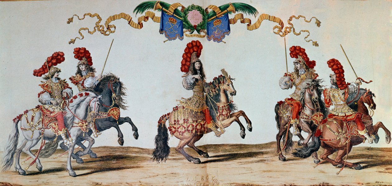 Carrousel of 1662: King Louis XIV and the knights participating in the Carrousel of 1662 in Paris by Jacques I Bailly