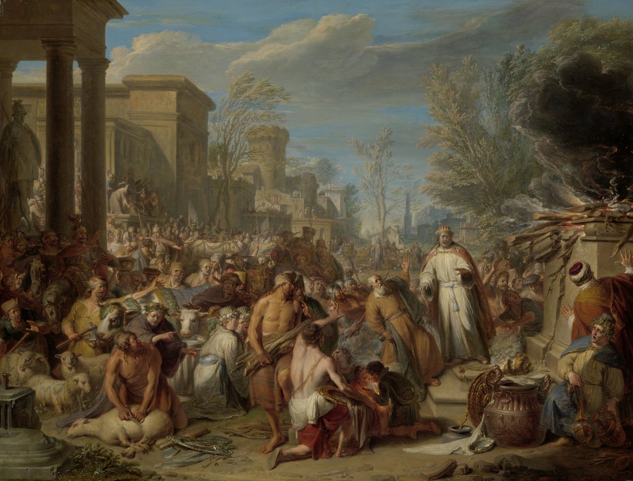 Jeroboam Sacrificing to the Idols: The Idolatry of Jeroboam by Jacques Ignatius de Roore