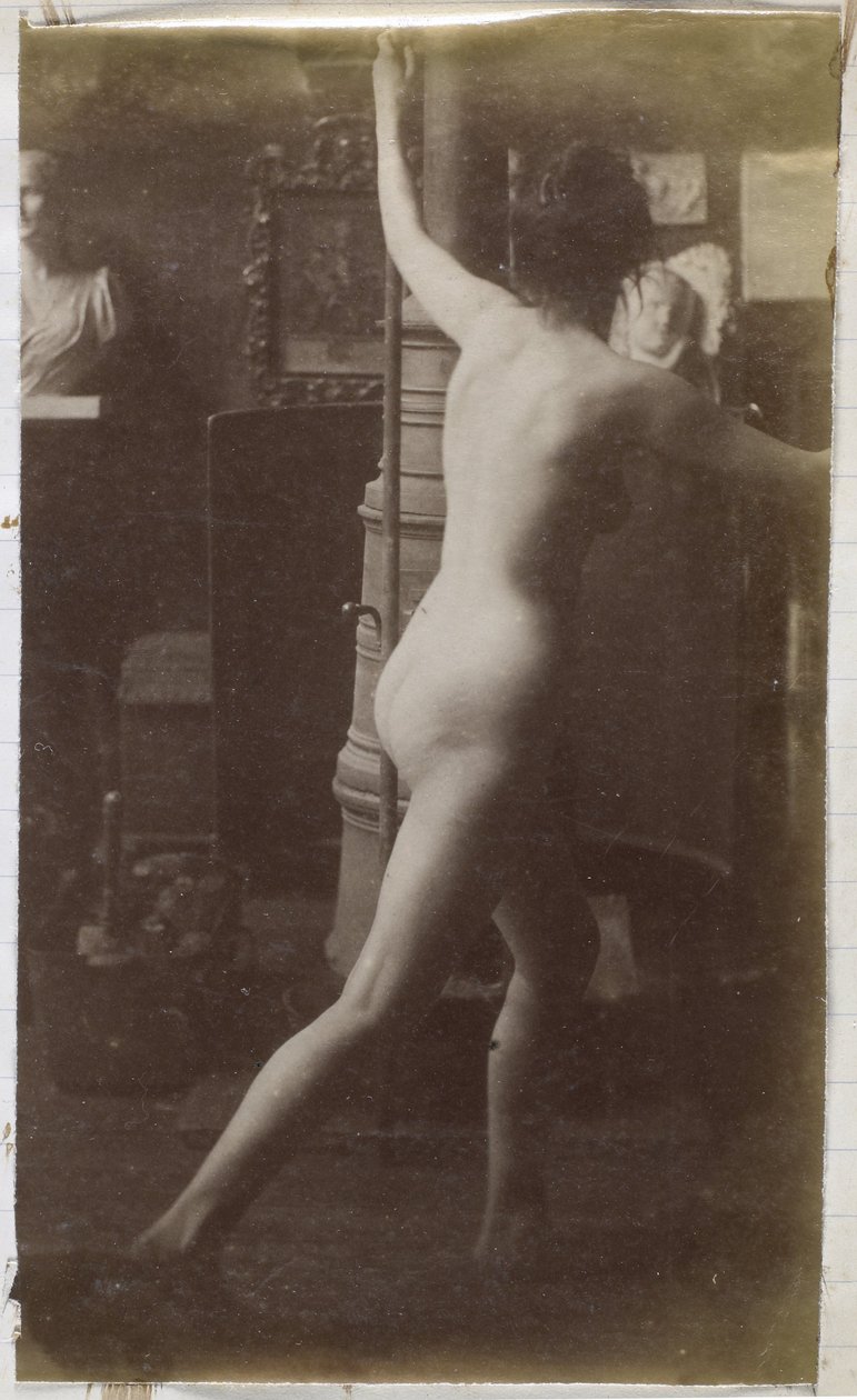 Study of a Female Nude Model, Seen from the Back, in the Studio of Jacques de Lalaing by Jacques Lalaing (attributed to)