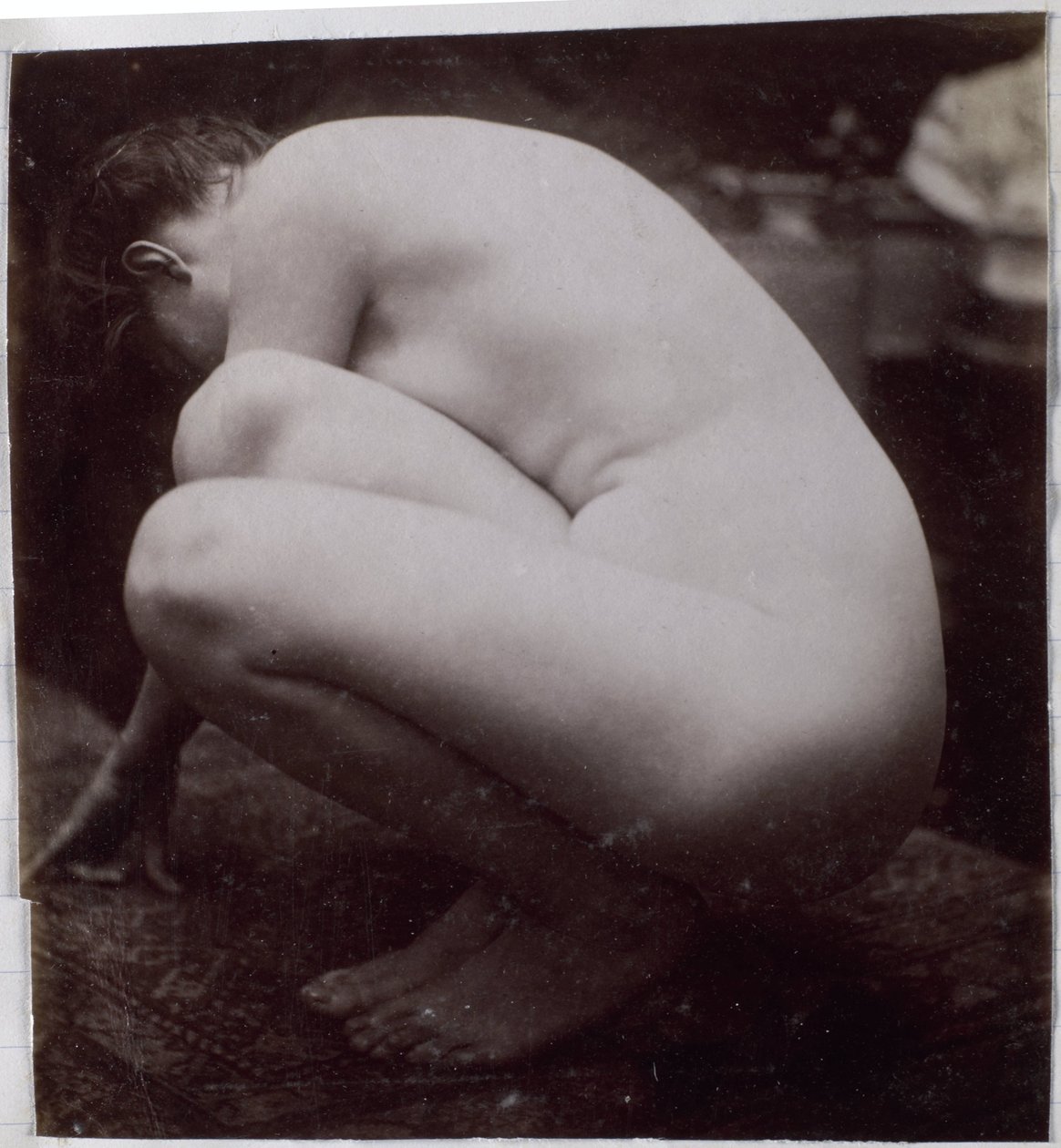Study of a Female Nude Model, Seen from the Side, in the Studio of Jacques de Lalaing, Preliminary Study for Element for a Fountain in Musee des Beaux Arts, Tournai and for Circular Fountain by Jacques Lalaing (attributed to)