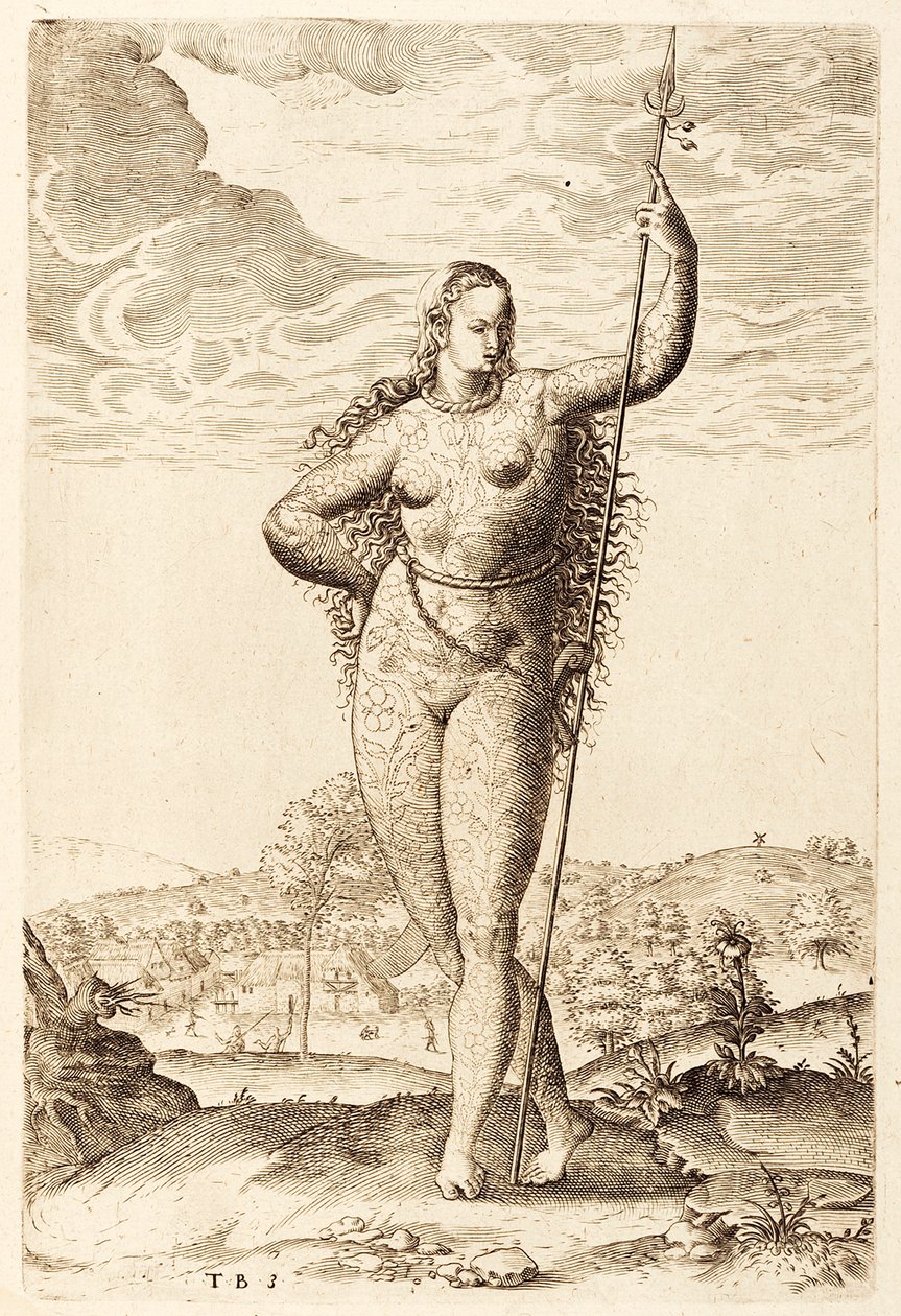 A Young Pictish Woman, c1585 by Jacques Le Moyne