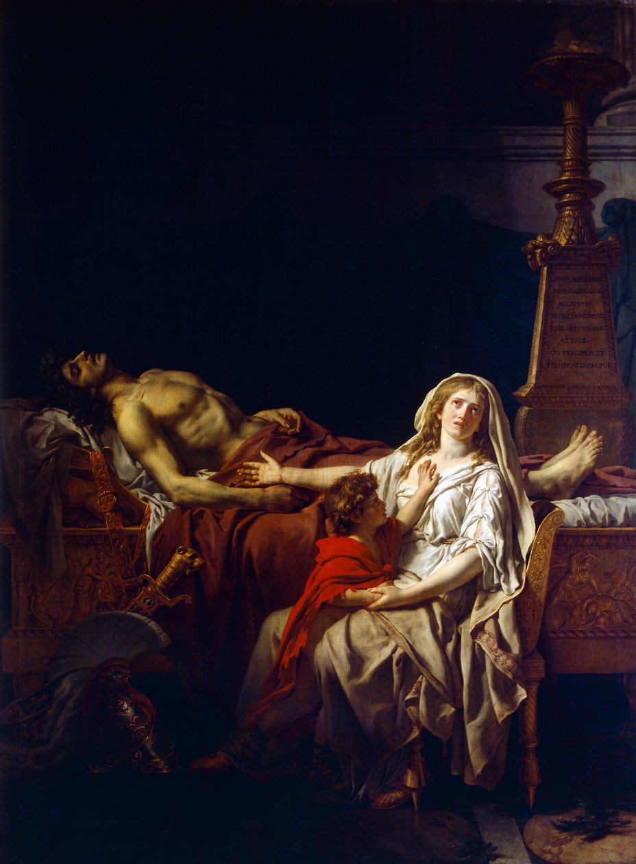 Andromache Mourning Over Body of Hector by Jacques Louis (studio of) David