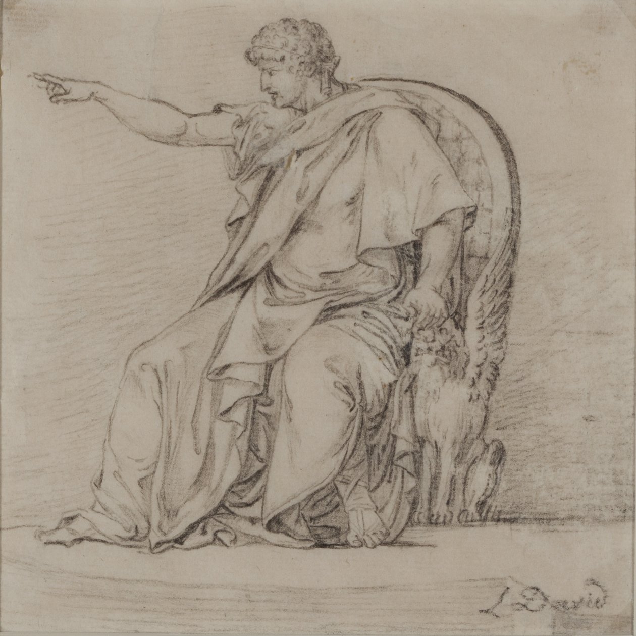 Draped Figure, late 18th century by Jacques Louis David