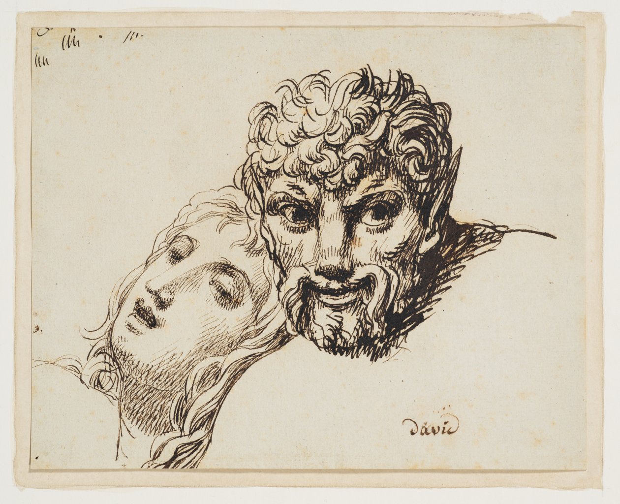 Heads of a Faun and a Reclining Woman by Jacques Louis David