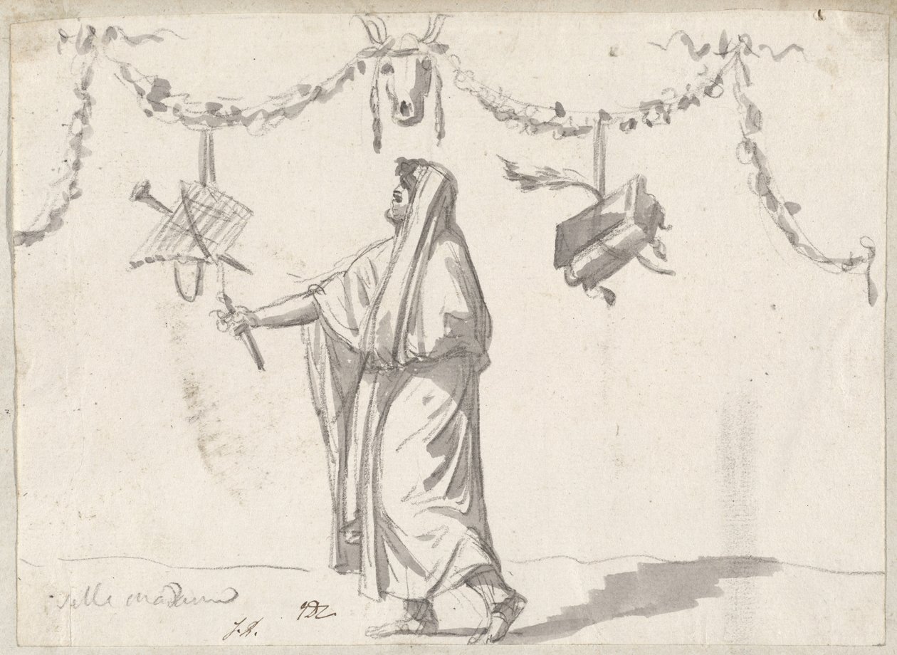Ornament with a Bearded Man in Ancient Dress by Jacques Louis David