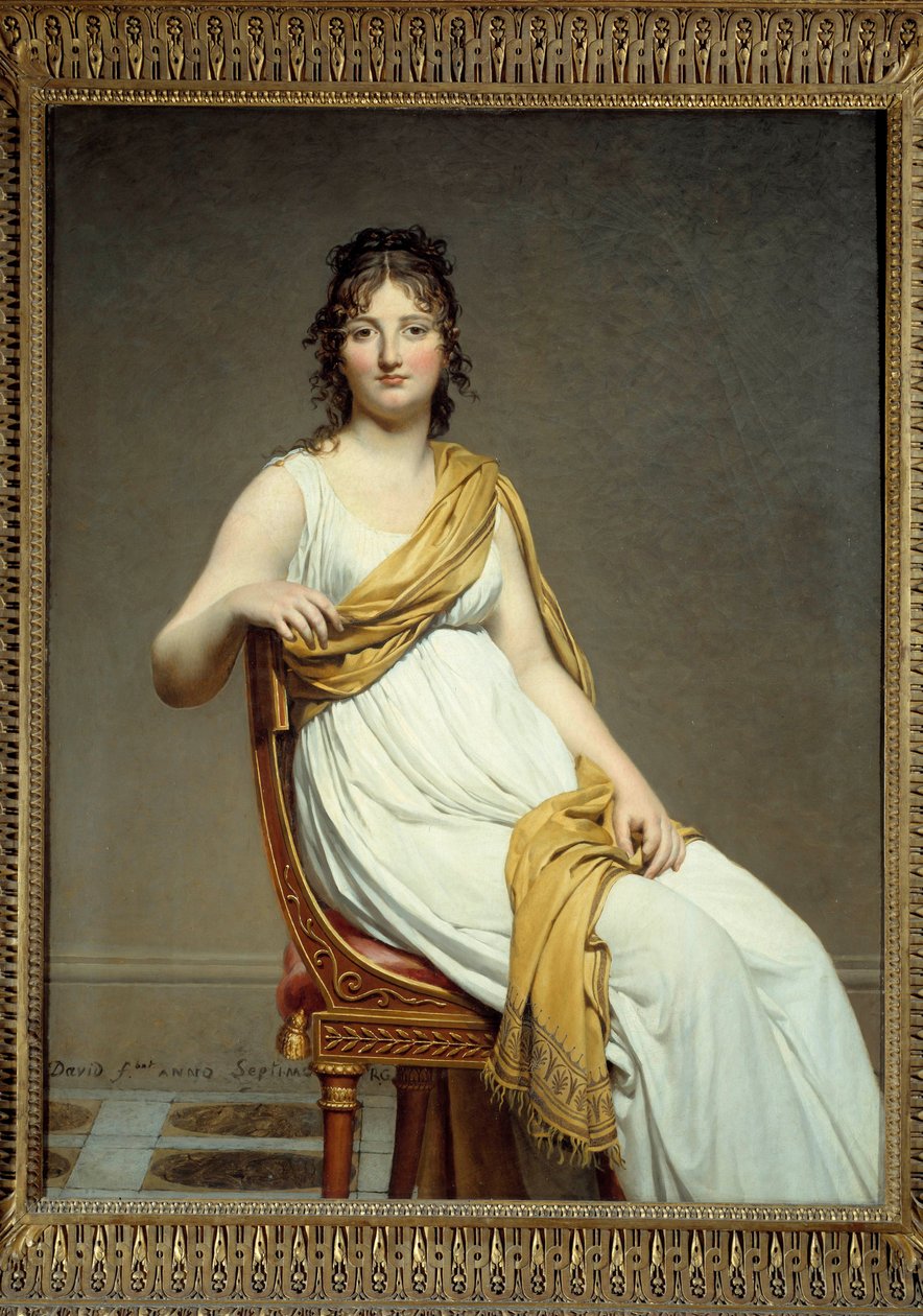 Portrait of Madame Raymond Verninac (1780-1827) Sister of Eugene Delacroix Painting by Jacques Louis David (1748-1825) 1799. Musee du Louvre, Paris by Jacques Louis David