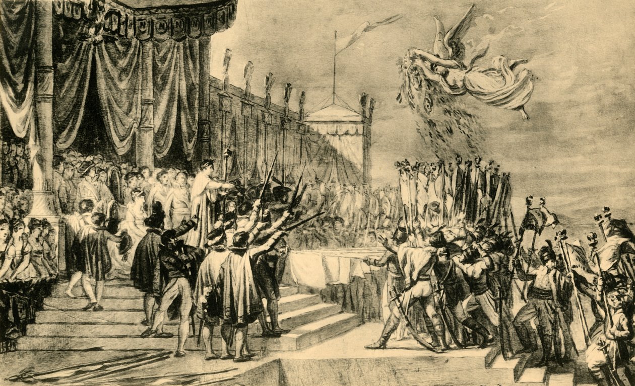 Study for The Distribution of the Eagle Standards by Jacques Louis David