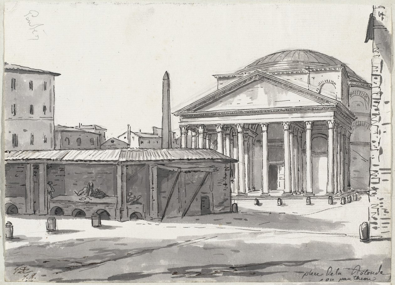 The Pantheon Seen from the Piazza by Jacques Louis David
