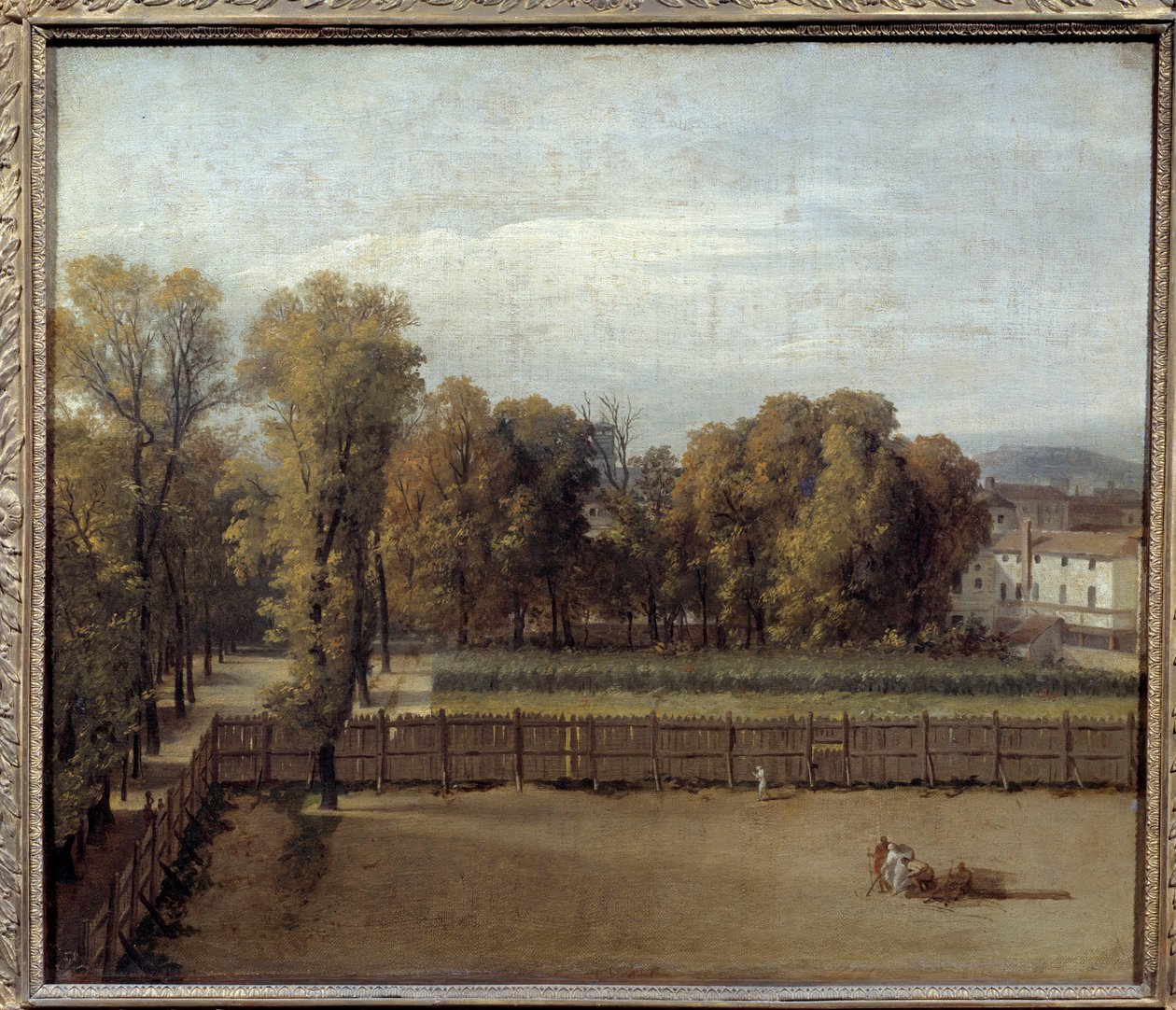 View of the Luxembourg Garden in Paris. Painting by Louis David. 1794 by Jacques Louis David