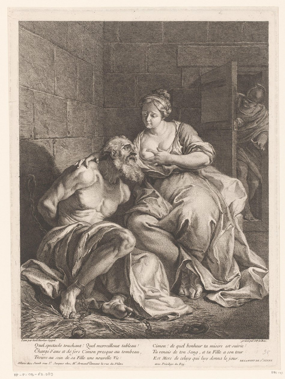 Cimon Fed by Pero (Roman Charity) by Jacques Philippe Le Bas