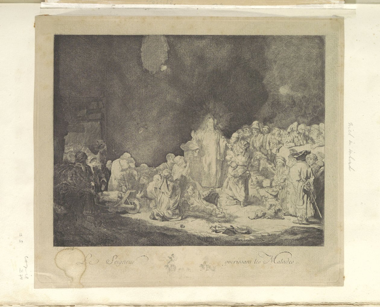 Preaching Christ (The Hundred Guilder Print) (Le Seigneur guérissant les Malades) (Recueil de quatre-vingt-cinq estampes originales) by Jacques Philippe Le Bas