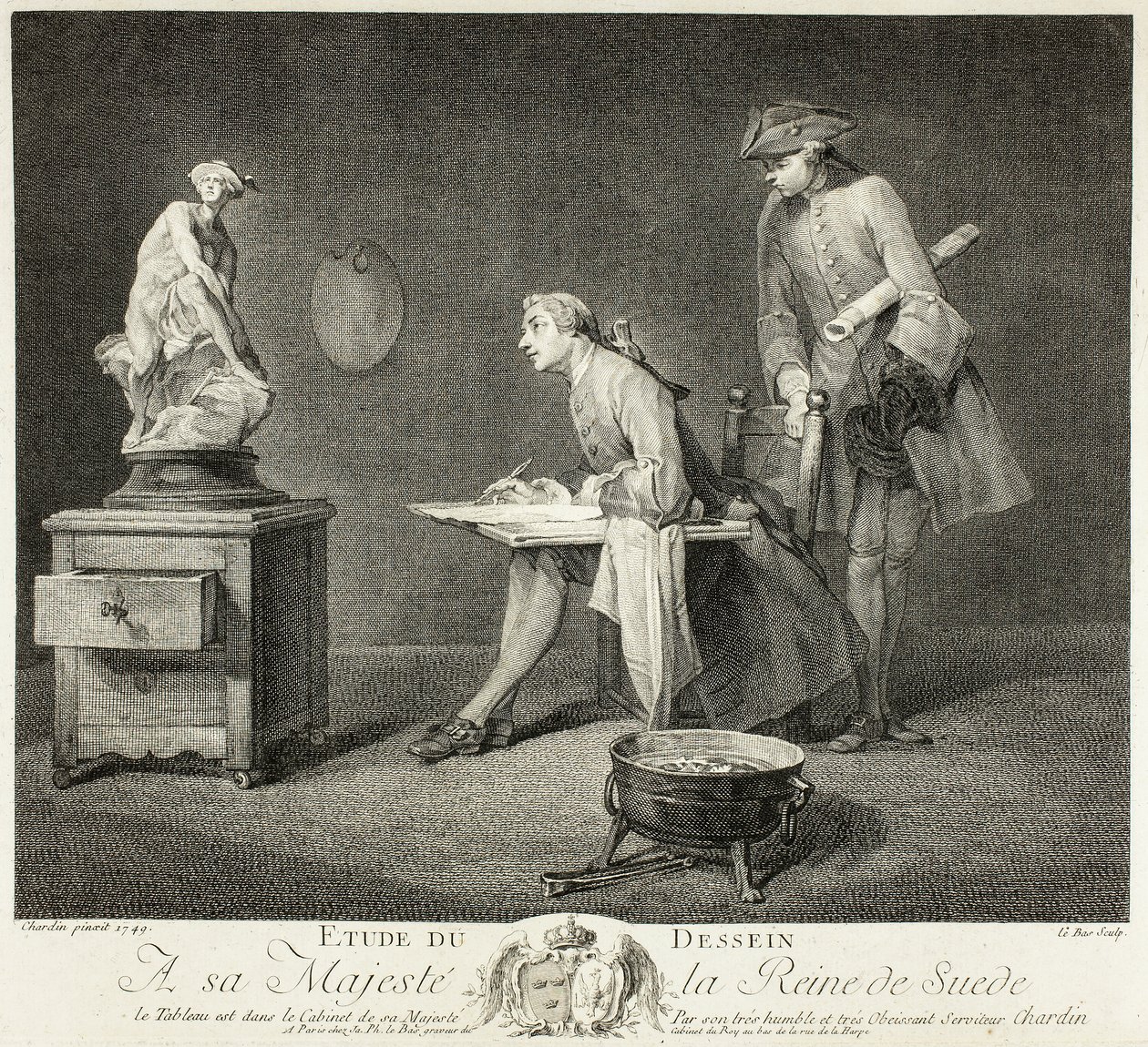 The Drawing Lesson by Jacques Philippe Le Bas