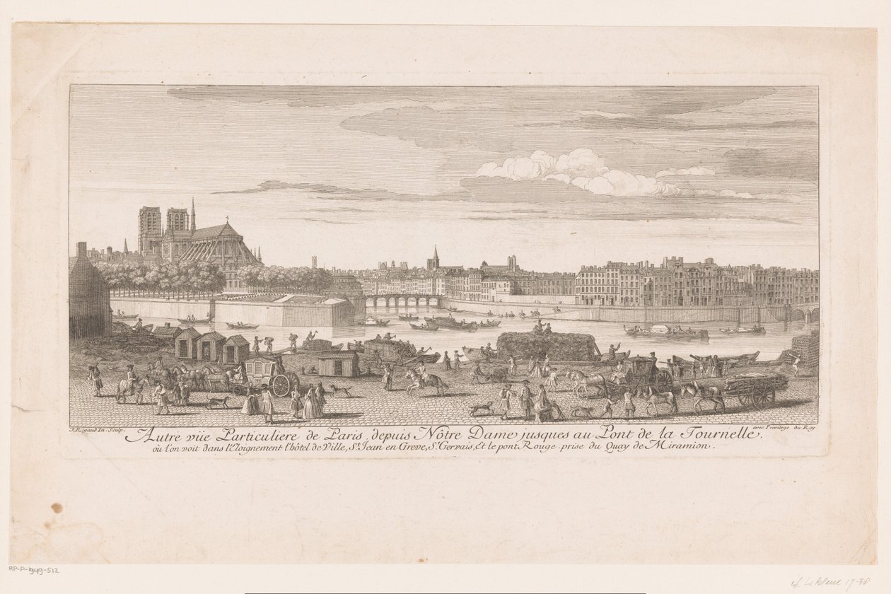 View of Paris from Notre Dame to Pont de la Tournelle by Jacques Rigaud