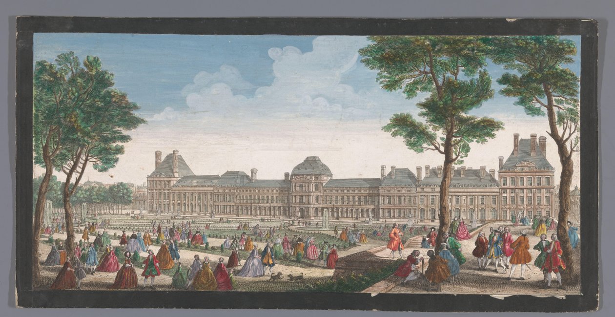 View of the Palais des Tuileries in Paris from the Jardin des Tuileries by Jacques Rigaud